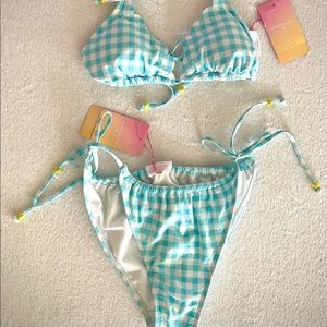 Stoney Clover two piece bathing suit. Baby blue & white. BRAND NEW WITH TAGS.
